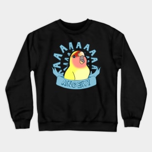 Angery yellow lovebird Crewneck Sweatshirt